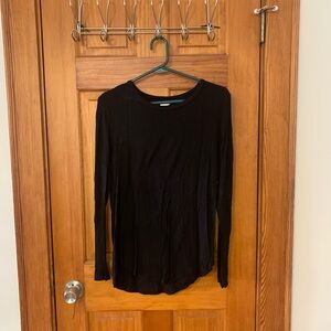 Old Navy Black Fitted Long Sleeve T-Shirt